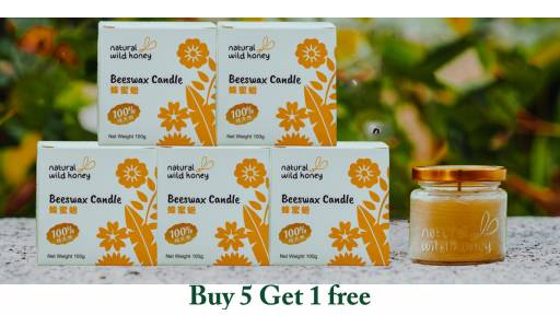 Buy 5 Get 1 Free Promotion NATURAL BEESWAX CANDLES